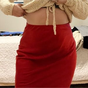 Lovely red midi skirt